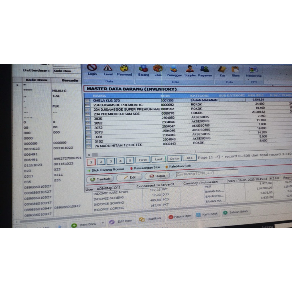 Database Produk Item sembako