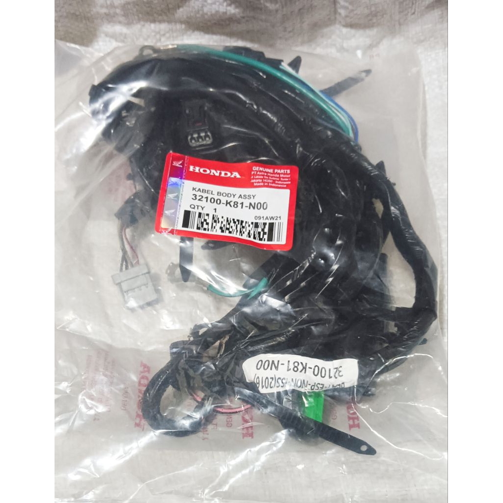HARNESS WIRE KABEL BODY SET BEAT ESP NON ISS ( BELUM IDLING STOP/TIDAK ADA IDLING STOP)2016 32100-K8