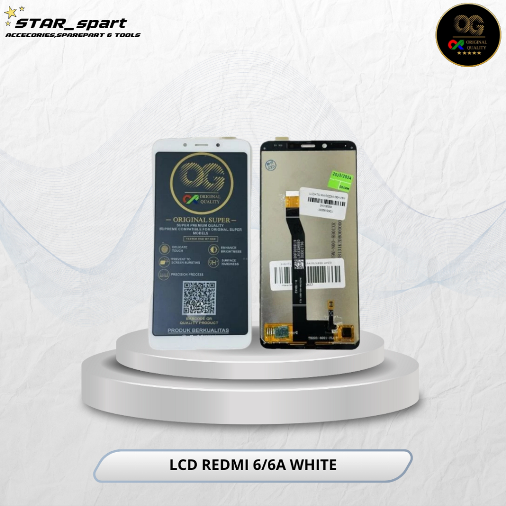 LCD REDMI 6 WHITE  OG SUPER/LCD OG/OG LCD/LCD REDMI