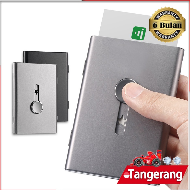 

KODE N33S Kotak Kartu Nama Aluminium Tipe Geser Dorong Tangan Box Kartu Nama Premium