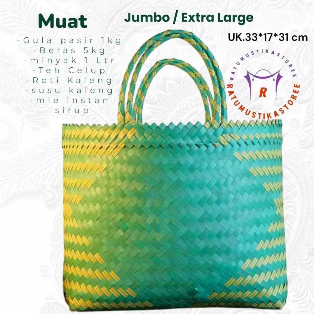 Tas Jinjing Anyam Keranjang Belanja Tas Hampers JUMBO