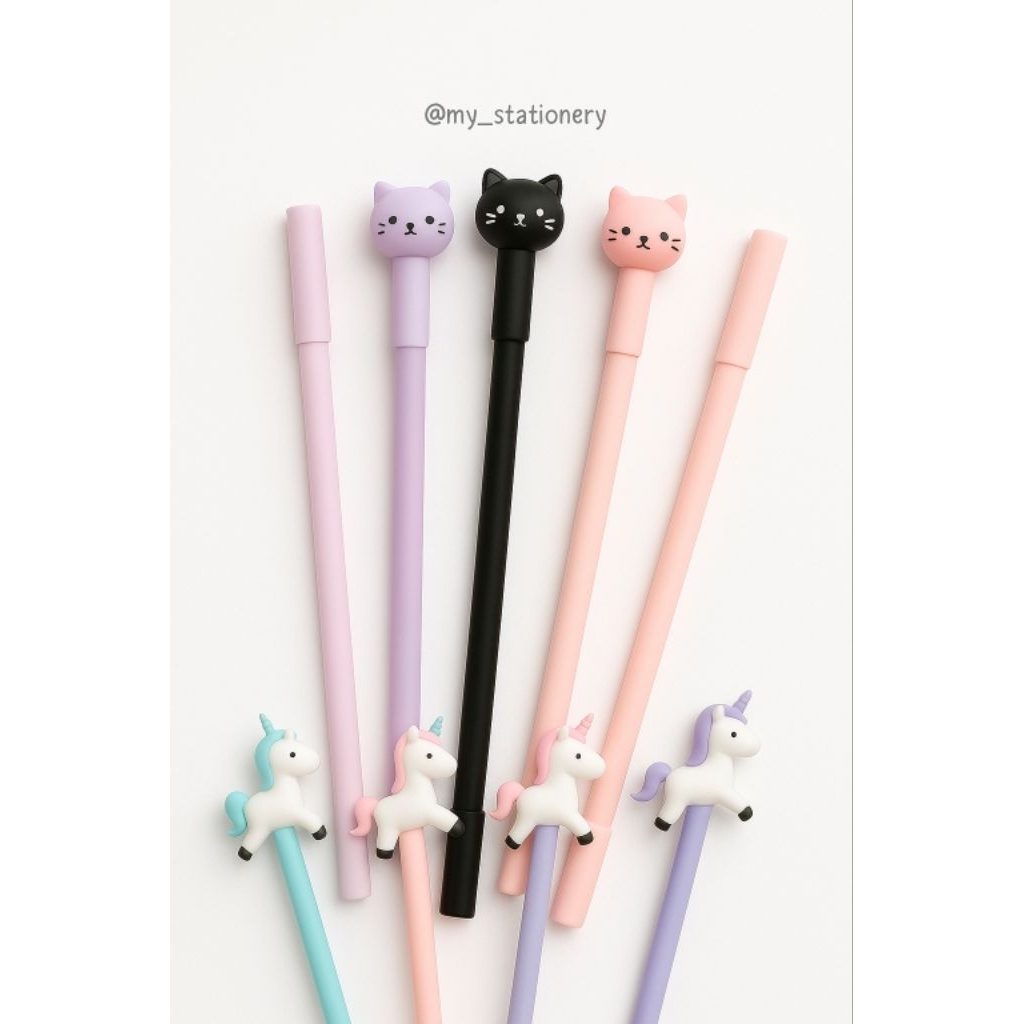 

☀ MY STATIONERY ☀ Pena Karakter Meow Kucing Lucu Pulpen Karakter Gel Imut Pulpen Gel Pena Murah - Pena Karakter Unicorn R207 R340