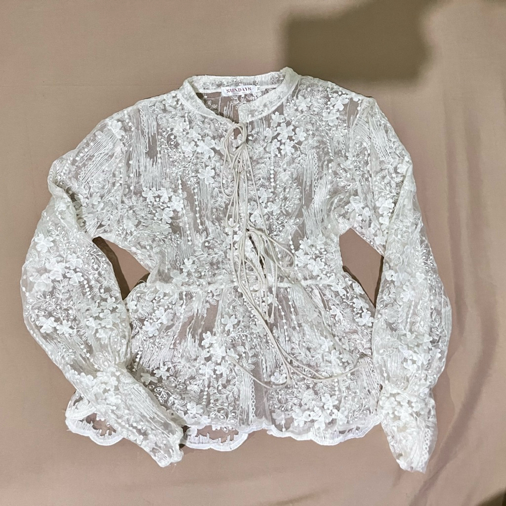 Blouse polkadot polka pink baby doll atasan wanita knit rajut kemeja blouse shirt white blue press b