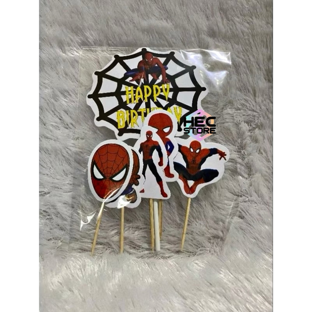 TOPPER CAKE KARAKTER SPIDERMAN | HIASAN KUE | TOPPER ULANG TAHUN KARAKTER SPIDERMAN