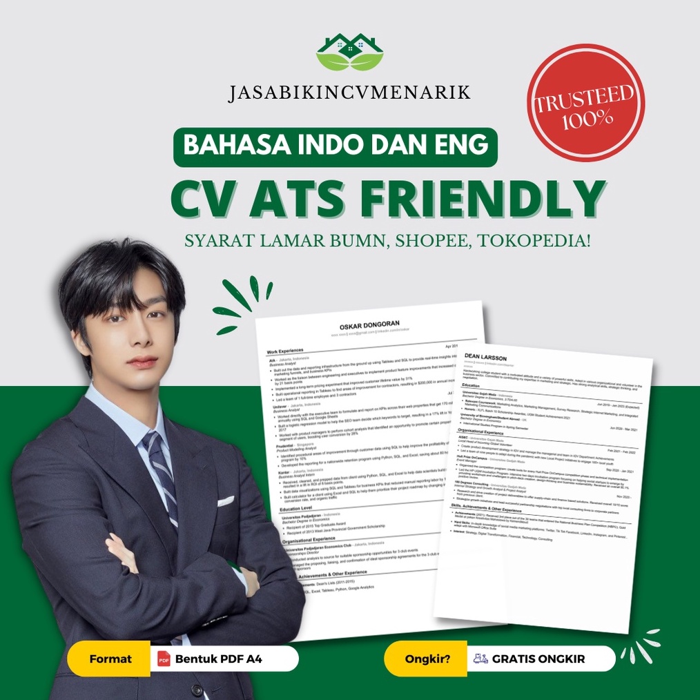 KODE G48J JASA Bikin CV ATS Friendly  CV Ideal Perusahaan  CV Profesional