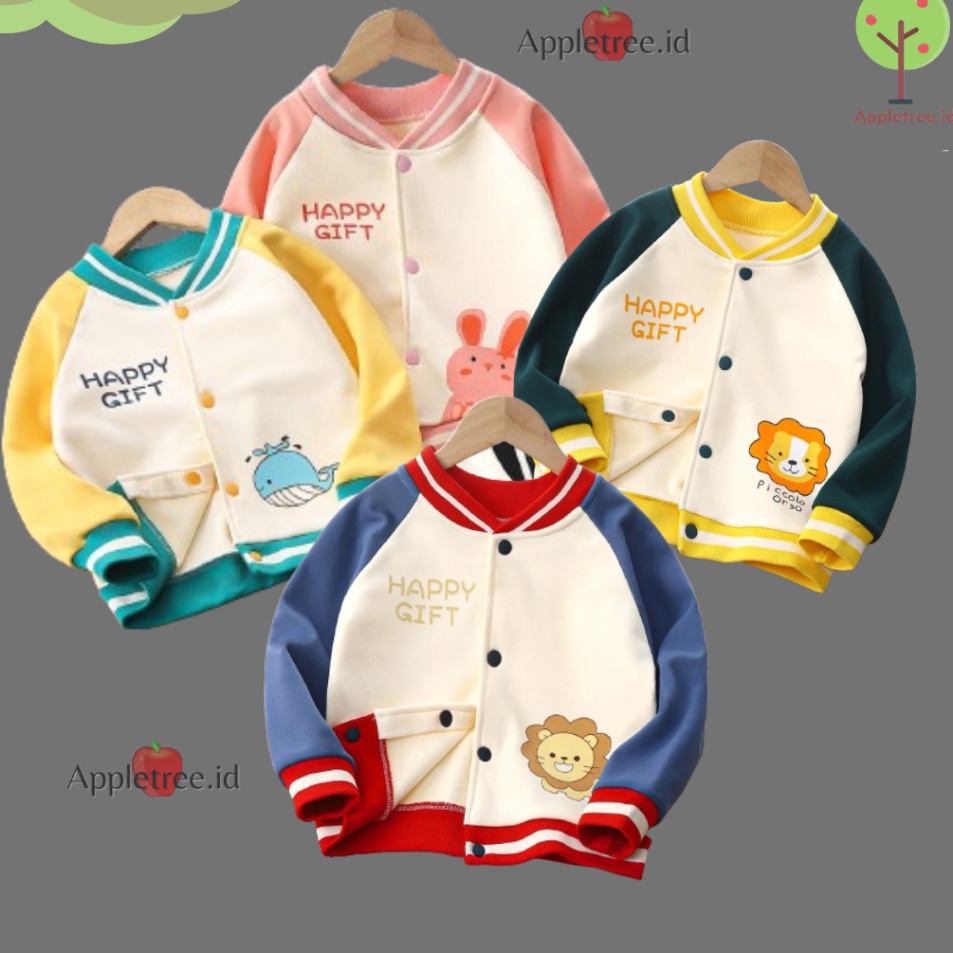 Jaket anak Baseball 6Bln-4Thn Jacket Baseball Anak Jacket Kancing Bahan Tebal  Jacket Anak Cowok  Ja
