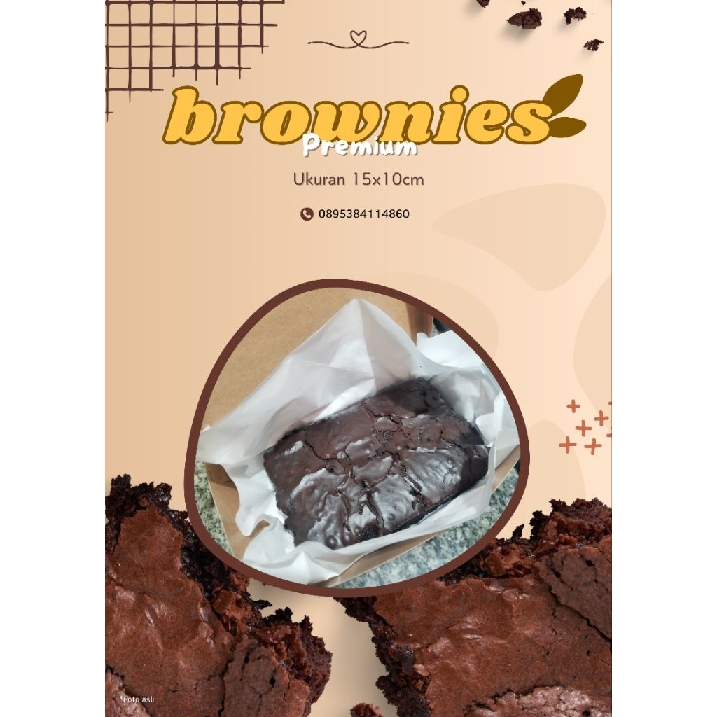 

Brownies Panggang Premium Ukuran Medium 15x10cm