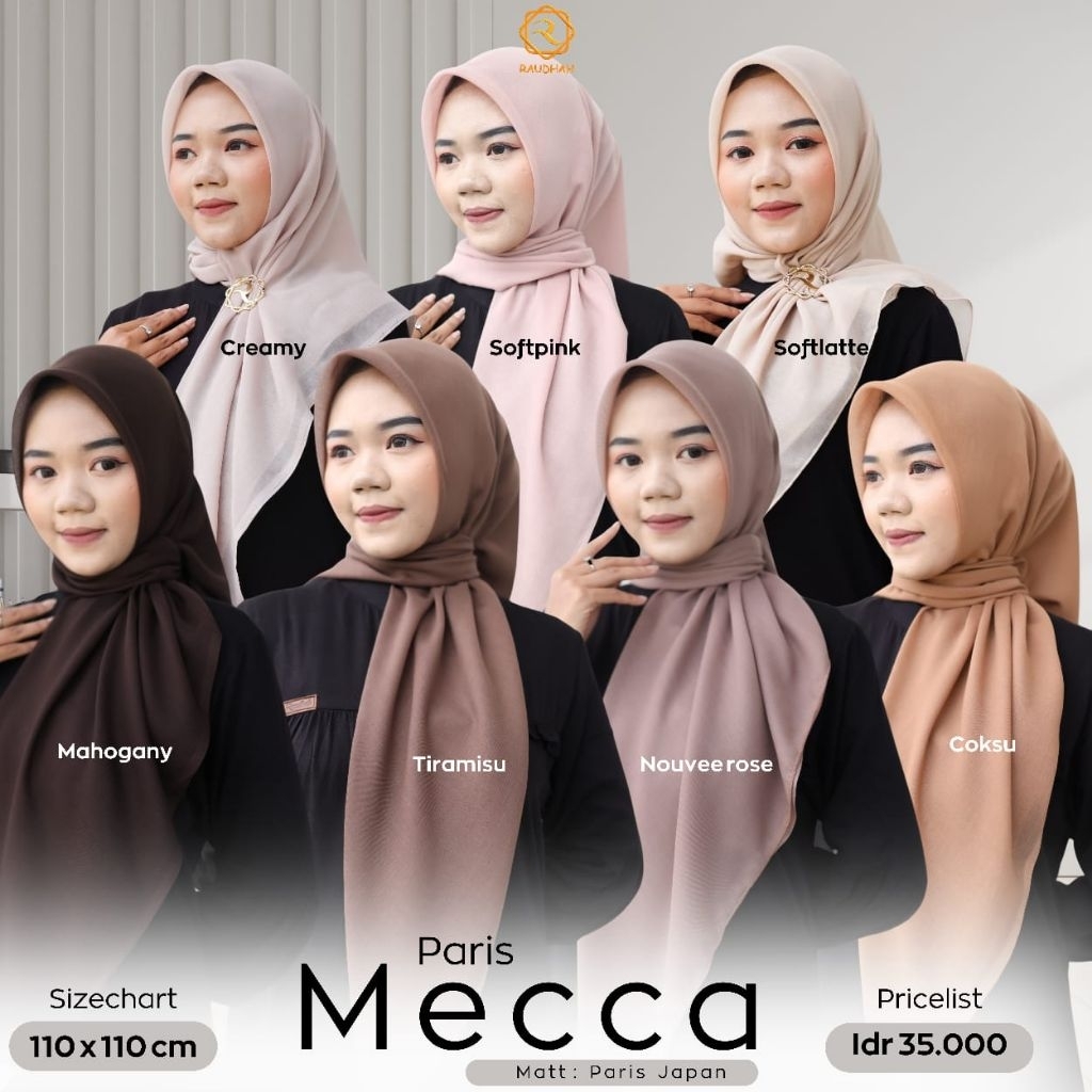 Hijab Segi Empat Zyza Hijab Raudhah Scarf Premium Square Mecca Series