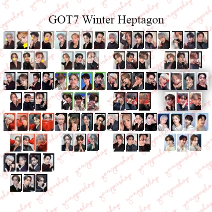 [PO / SET] GOT7 WINTER HEPTAGON GOTV PHOTOCARD FAN MADE UNOFFICIAL YANGPASHOP JB JR MARK JACKSON BAM