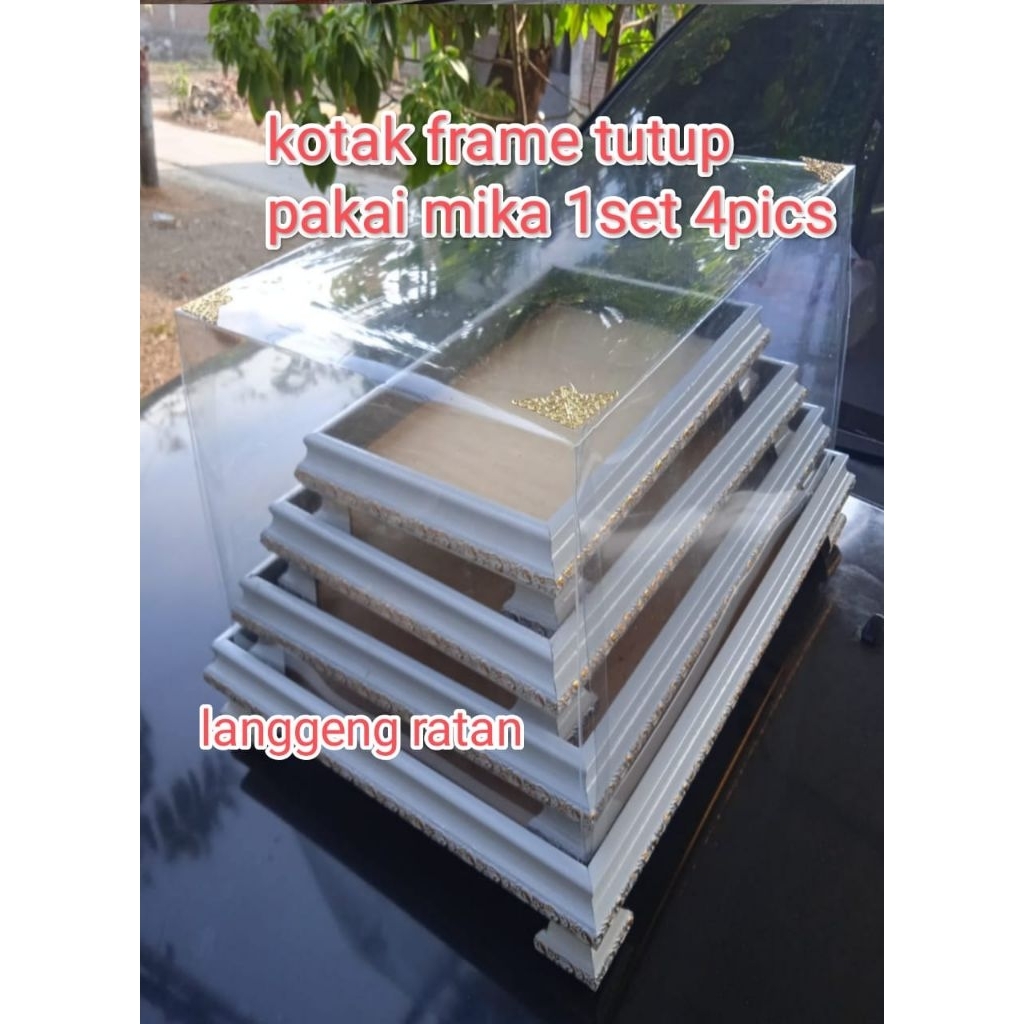 

parcel mika kotak fremfiber box kotak hantaran pernikahan 1set isi 4pcs