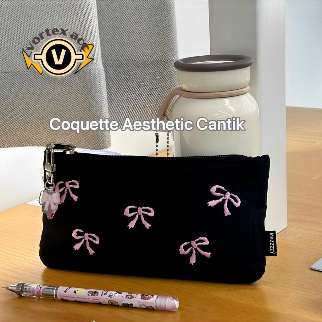 

Kotak Pensil Pita Pink Lucu Pouch Kotak Pensil Korea Serbaguna Multifungsi SB-12