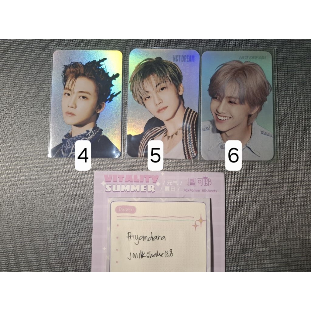 NCT DREAM JAEMIN PHOTOCARD standee hologram reload / we boom / beatbox. glitch mode 4x6 tattoo lugga
