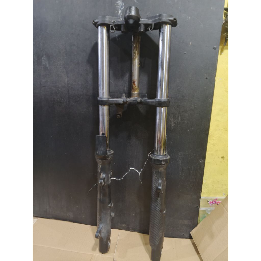 shock depan kawasaki ninja 250 r karbu original 2nd copotan mulus bisa ke ninja fi z