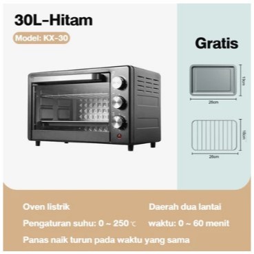DVN Tixx Oven Listrik Low Watt 600 Watt Kapasitas 15L/30L Pemanggang Roti Breakfast Maker Oven Serba