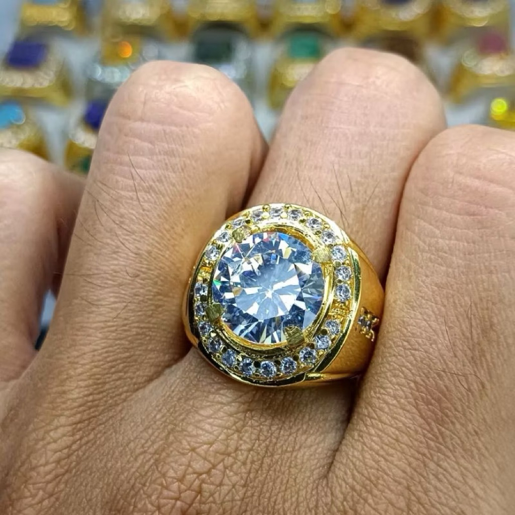 BAYAR DITEMPAT CINCIN PRIA PERMATA MOISSANITE DIAMOND MEWAH