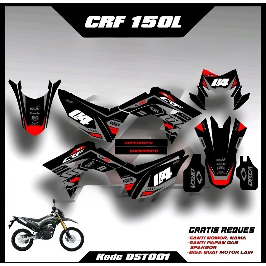 decal crf kombinasi hologram merah keren