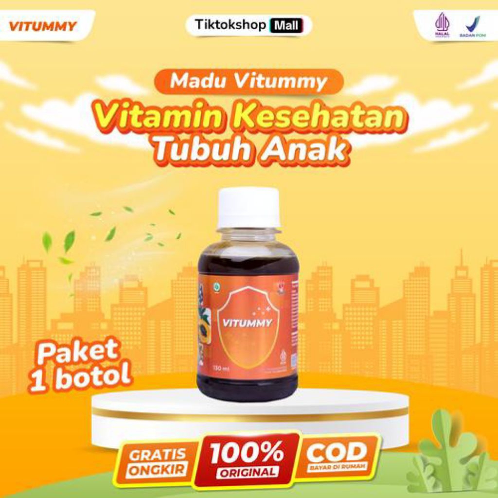 

Madu Vitummy 1 Botol - Madu Herbal Multivitamin Kesehatan Tubuh Anak Honey Syrup