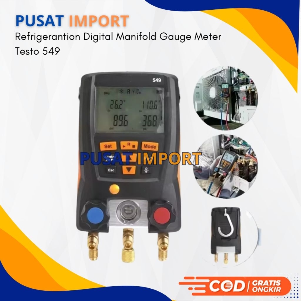 Refrigerantion Digital Manifold Gauge Meter Testo 549