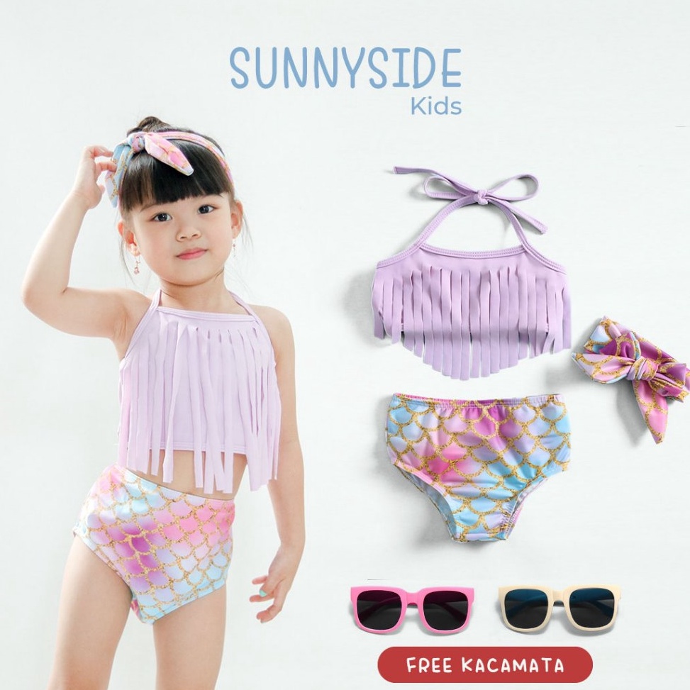 KODE A15C Sunnyside  Pearl Swimsuit  Baju Renang Anak Perempuan Premium Umur 6 Bulan  4 Tahun