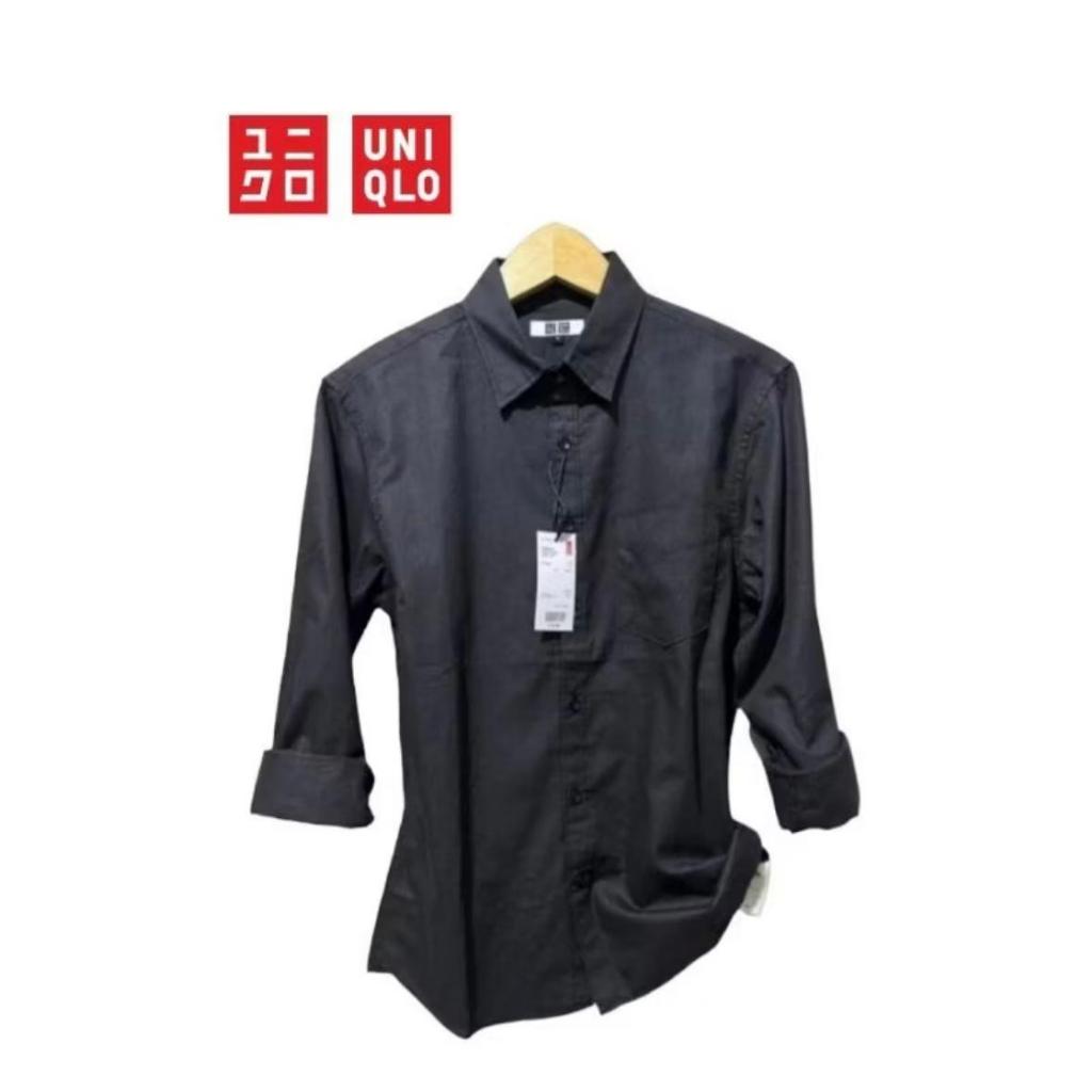 IK Kemeja Putih Uniqlo Kemeja Kemeja Pria Lengan Panjang