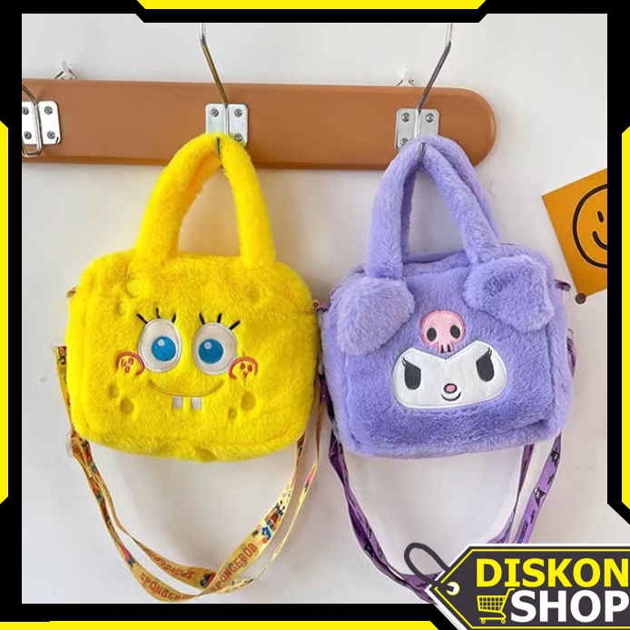 Terlaris Diskon Shop  T6263 Shoulder Bag Lucu Bahan Bulu  Tas Pinggang Anak Perempuan