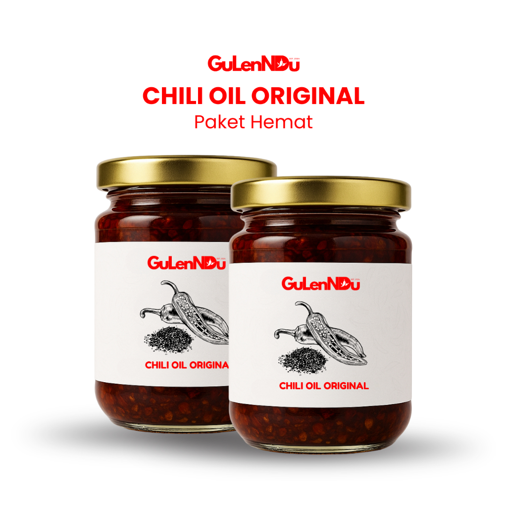 

Chili Oil Original Halal Pedas Sambal Serbaguna Paket Hemat 2 Botol Masing Masing 200 Gram