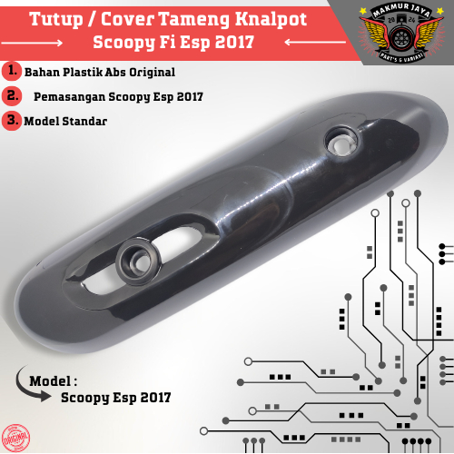 Tutup Pelindung Tameng Knalpot Motor Honda Scoopy Fi Esp Tahun 2017-2019 Model Standar