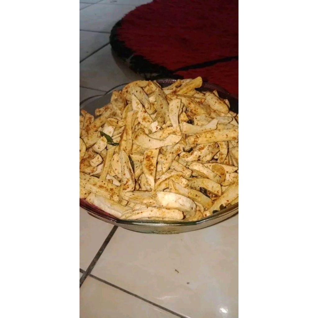 

stik basreng kering original, pedas daun jeruk dan bumbu Rendang 250gr