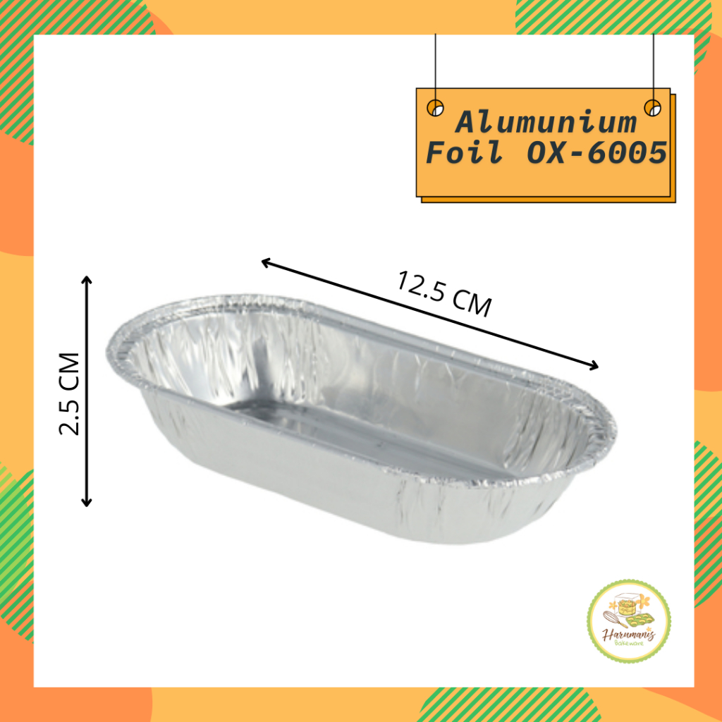 Aluminium Foil Cup Tray OX-6005 Eclair Kue Sus Roti Mini Macaroni Schotel Pastel Tutup Baked Lasagna