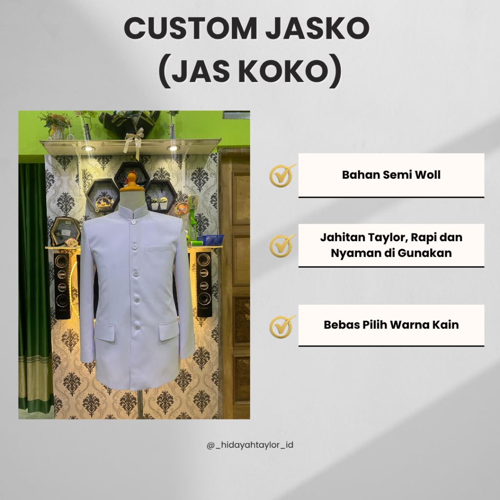 Jasko/Jaskoko Polos Putih Pria Custom