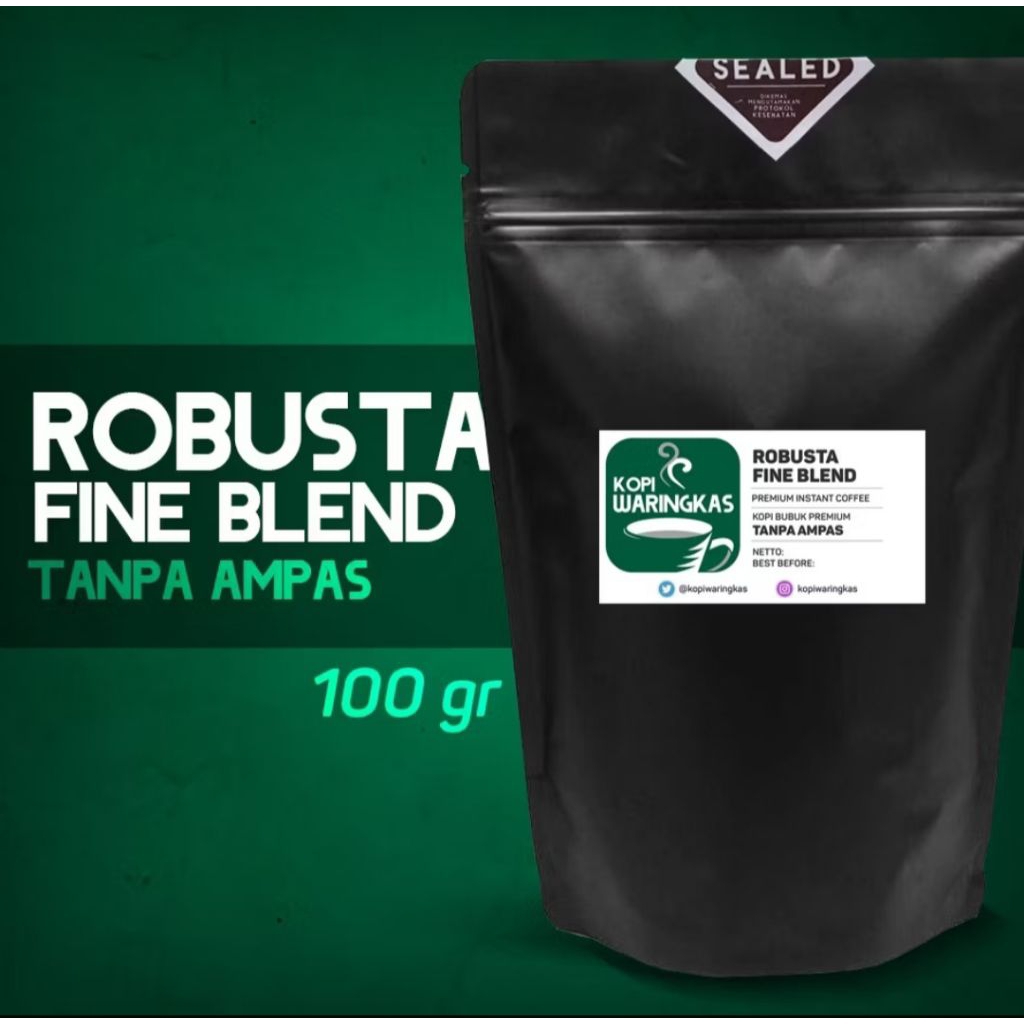 KOPI WARINGKAS ROBUSTA FINE BLEND | KOPI BUBUK TANPA AMPAS SUPER ENAK (100 GR)