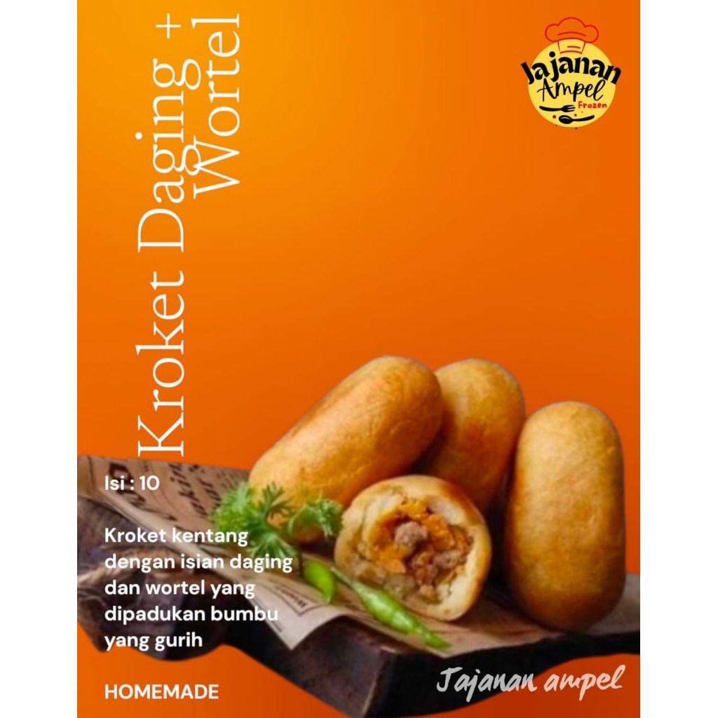 

KROKET DAGING + WORTEL ISI 10 / FROZEN