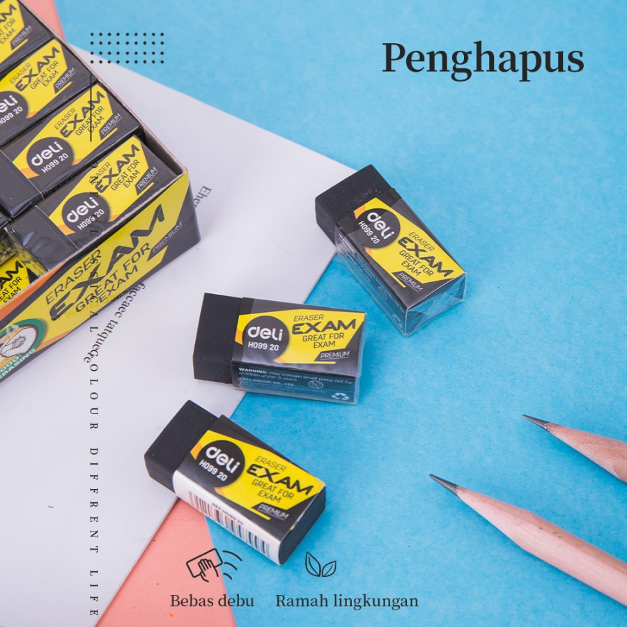 

Deli Eraser Exam EH09920 / Penghapus Pensil Stip Hitam