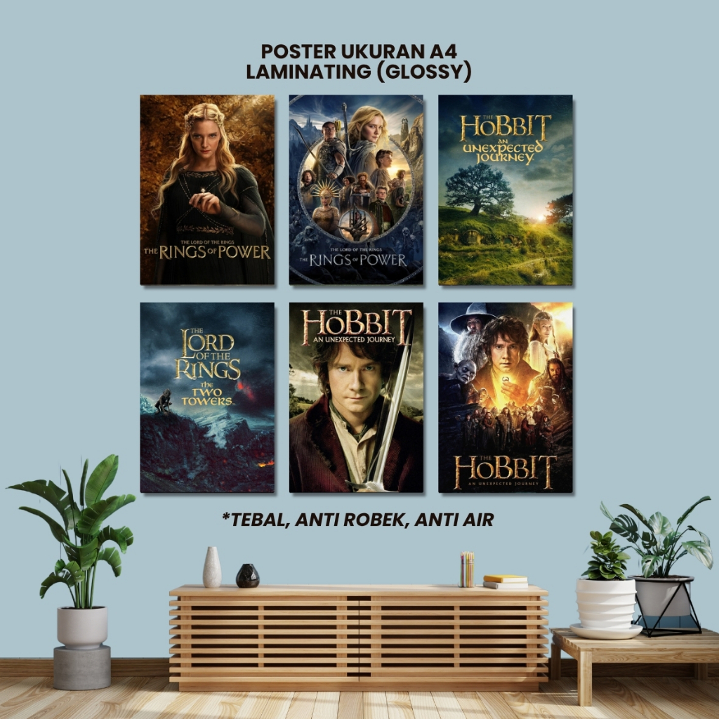 Poster Laminating A4 Premium Film The Lord of The Rings The Hobbit Walldecor Pajangan Dekorasi Aesth
