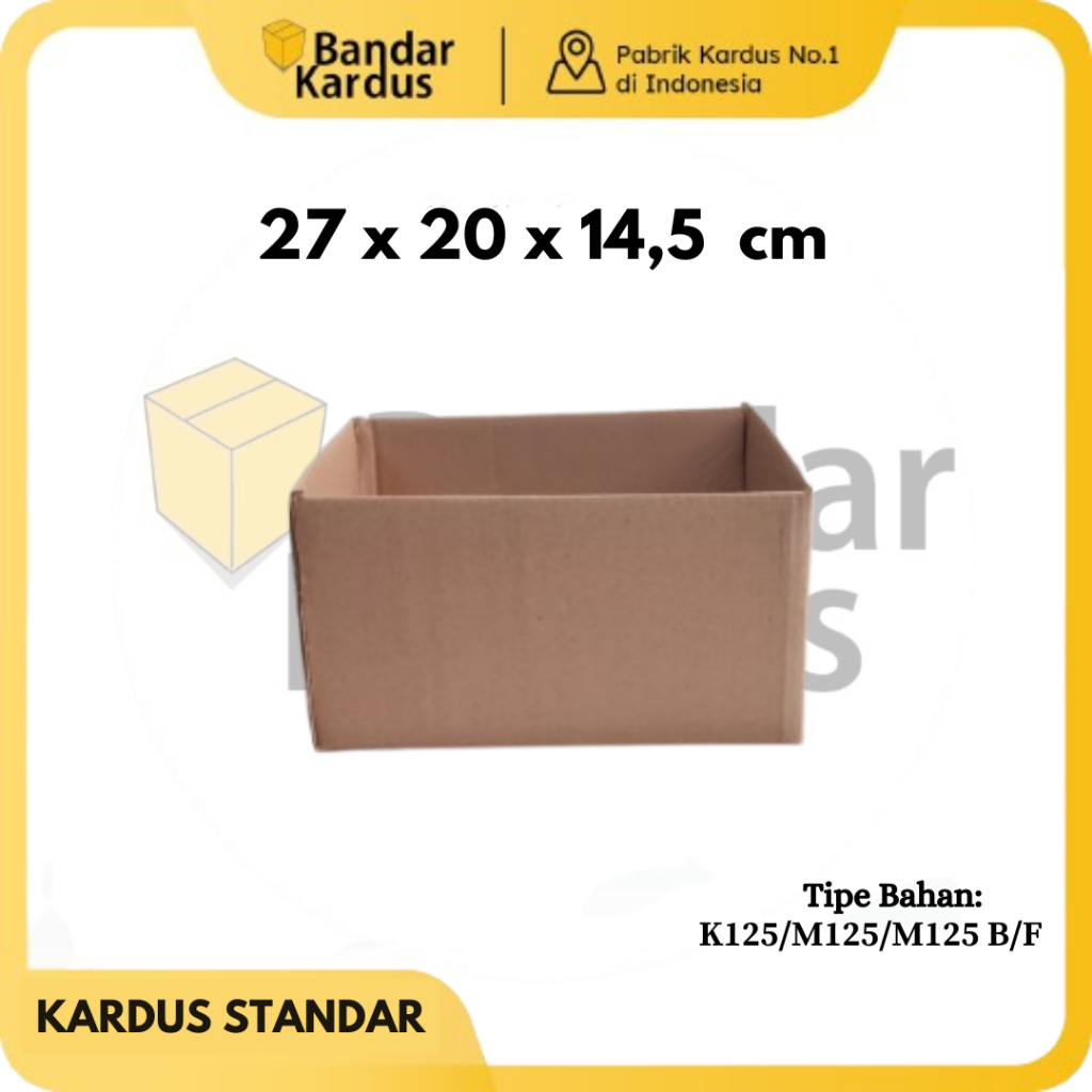

Kardus Standar | Box Packing Multifungsi Uk 27x20x14,5 | Dus Coklat Polos
