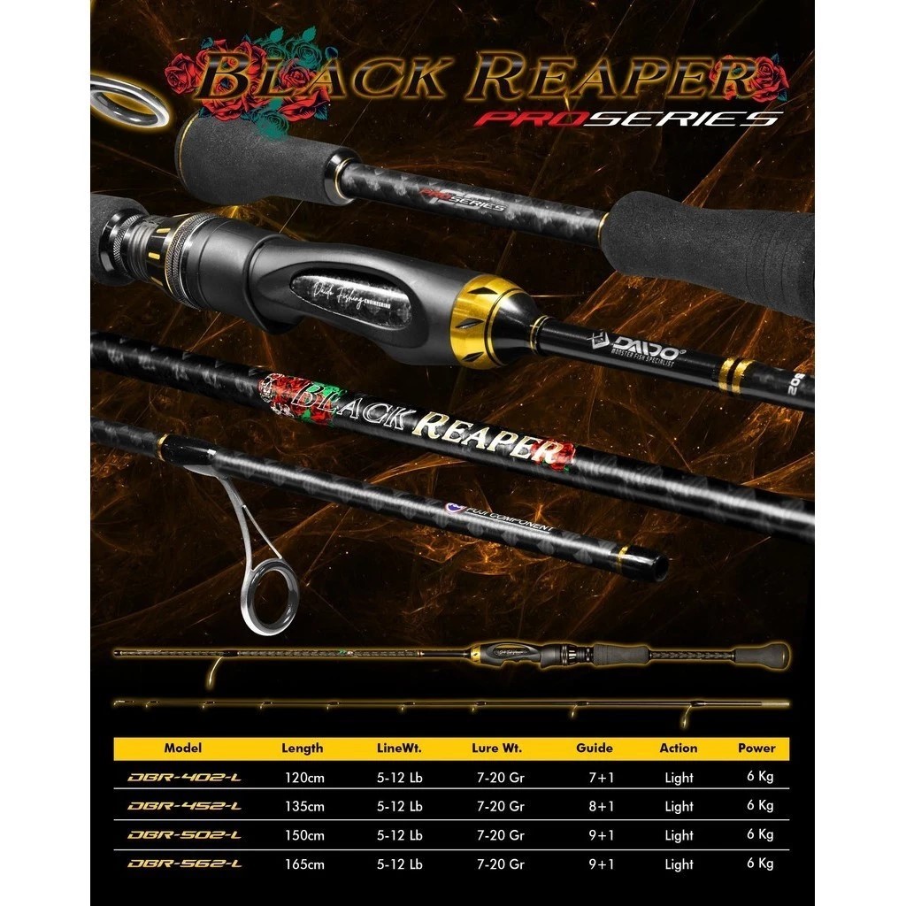 Joran Daido BLACK REAPER Carbon Solid Ring Fuji 135CM 150CM