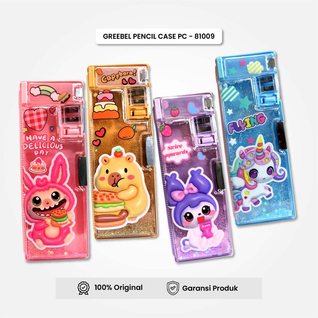 

GREEBEL Kotak Pensil Magnet Multifungsi Glitter Air Karakter / Tempat Pensil Serutan Lucu (81009) / Pencil Case / Pensil Bag Anak Glitter Sekolah