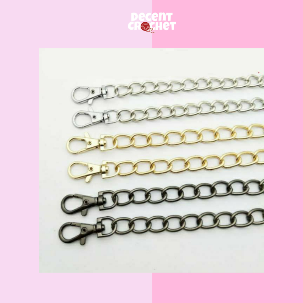 Decent Crochet - Rantai Tas Selempang Anti Karat Gold/Silver 120cm Premium