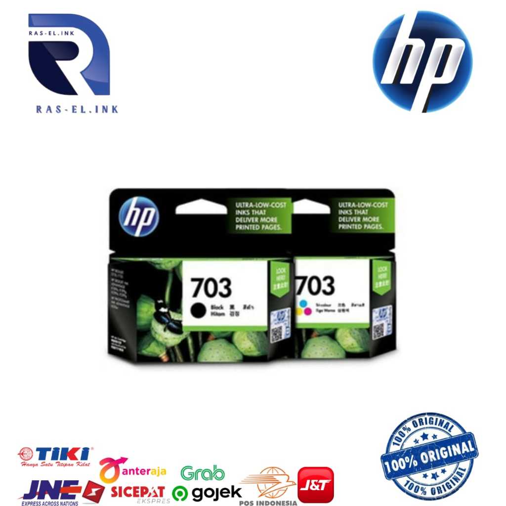 Tinta cartridge hp 703 black dan color 1 set original