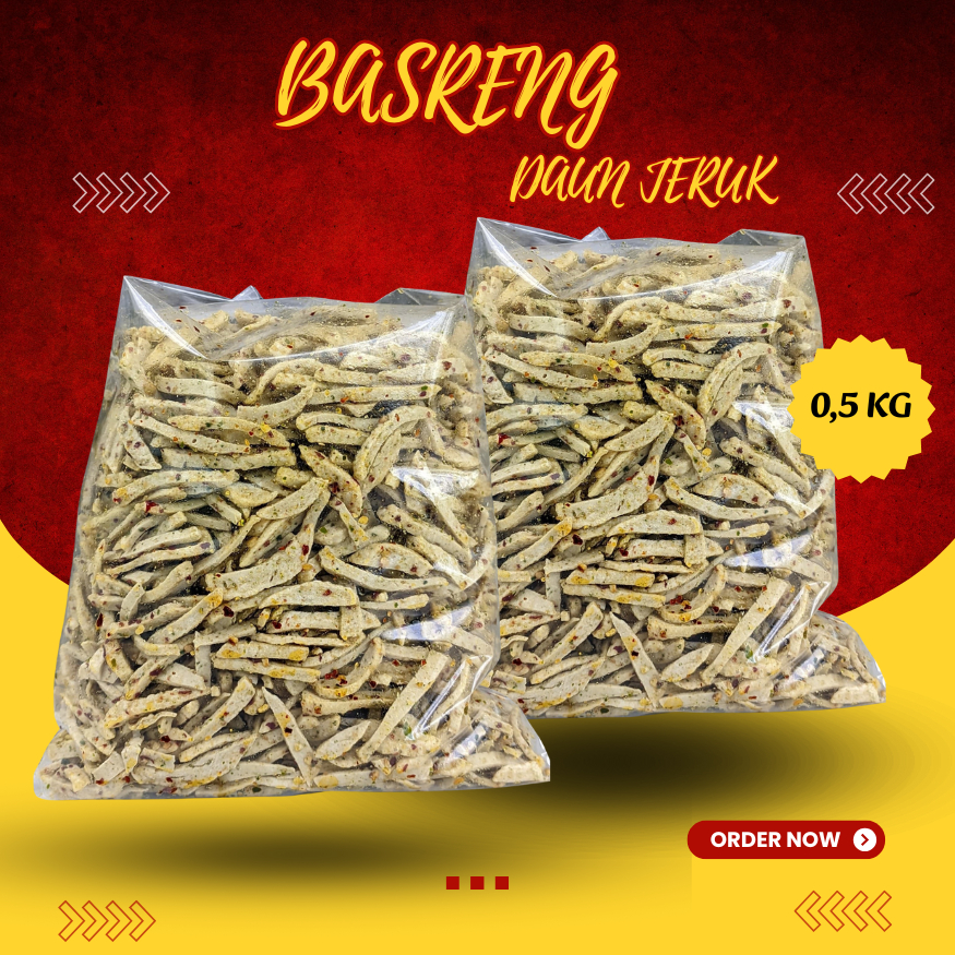 

SNACK PEDAS BASRENG DAUN JERUK 0,5 KG RENYAH DAN GURIH