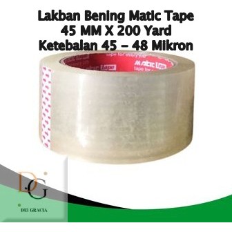 

Lakban Bening Matic Tape 45 MM X 200 Yard Ketebalan 48 Mikron | Lakban Untuk Segala Jenis Kebutuhan