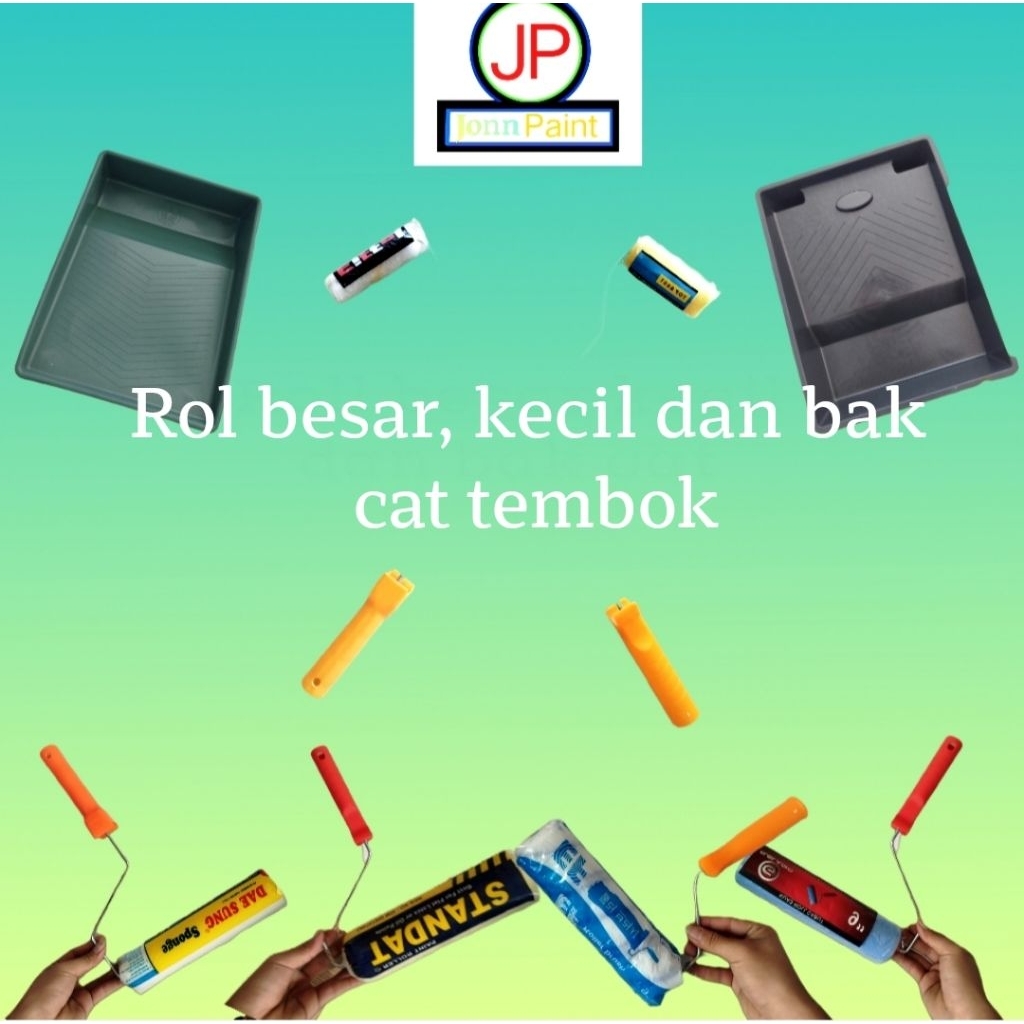 Roll besar, kecil dan bak cat tembok