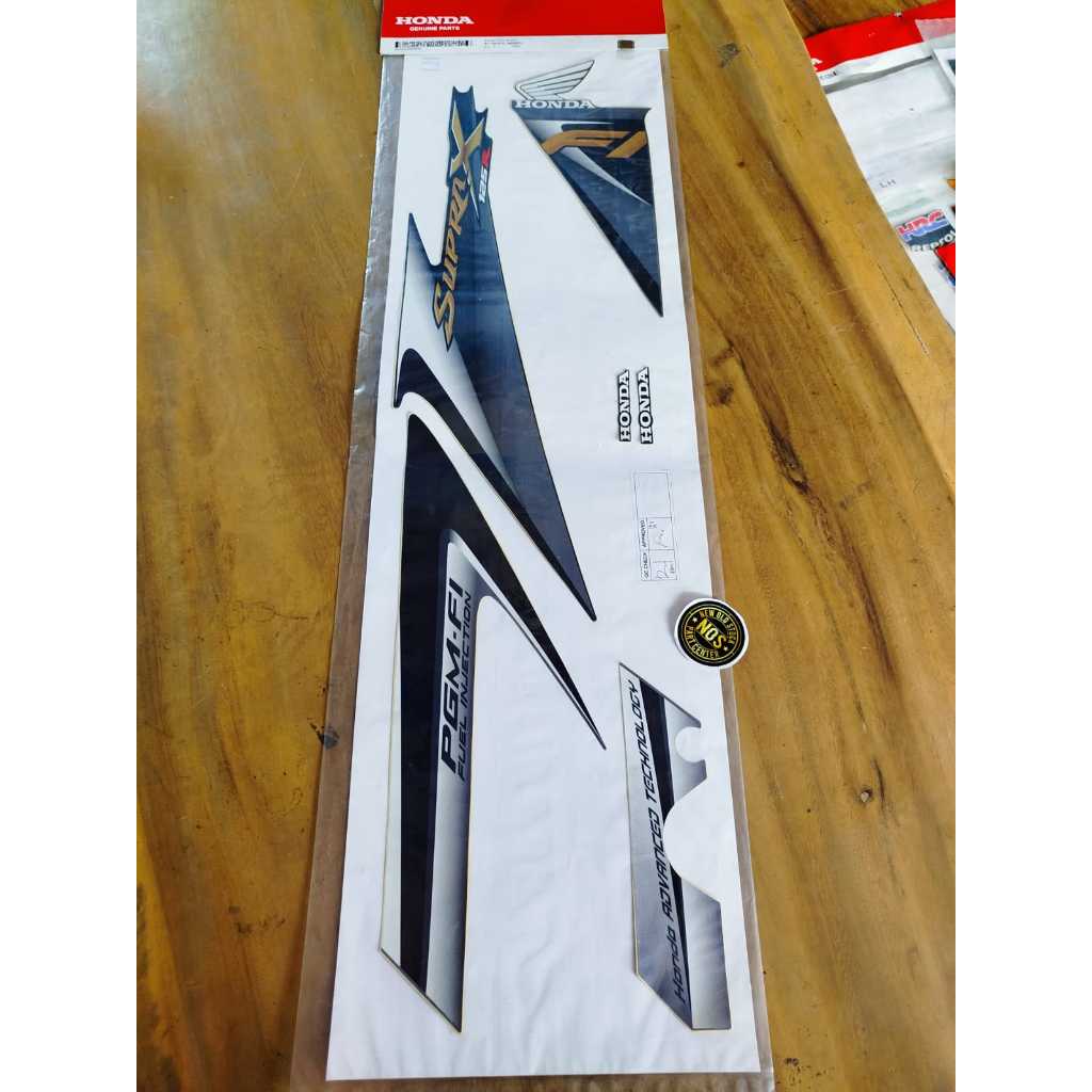 STRIPING STIKER STICKER LIST LIS BODY BODI KIRI SUPRA X 125 BATMAN FI 2007-2013 HITAM ABU ABU BARANG