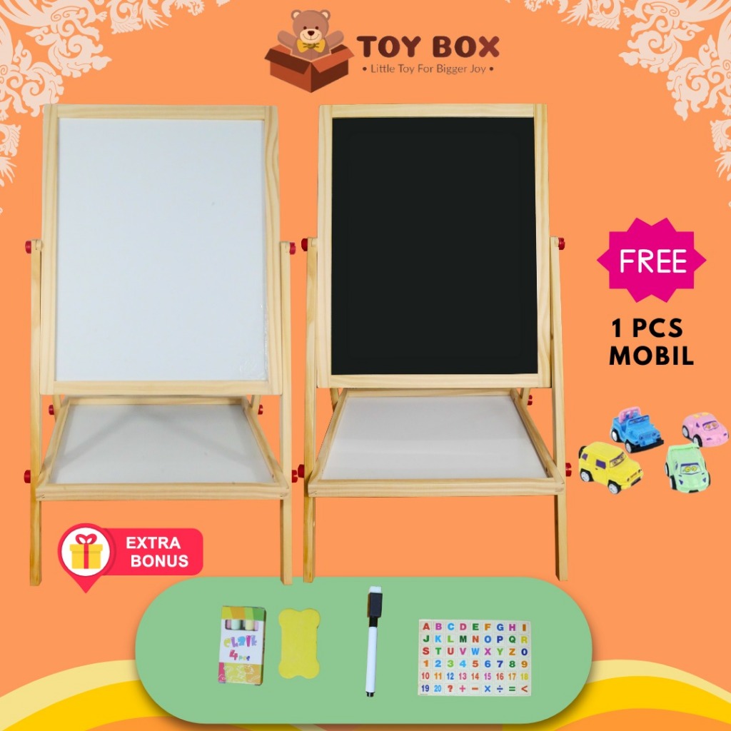 

Baru Mainan Uk Reguler 2In1 Magnetic Education Board - ( Black Dan Whiteboard ) Papan Tulis Belajar