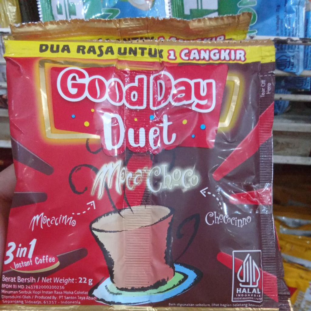 

Good Day Duet Moca Choco 22gr Renteng Isi 10 Sachet
