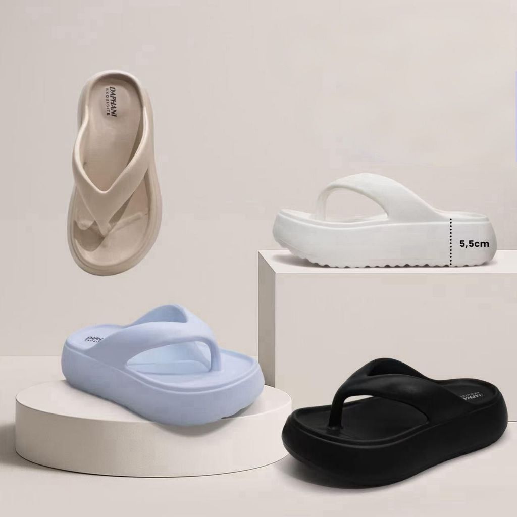 Sandal Jepit Wanita Sandal Wedges Karet Tinggi Terbaru