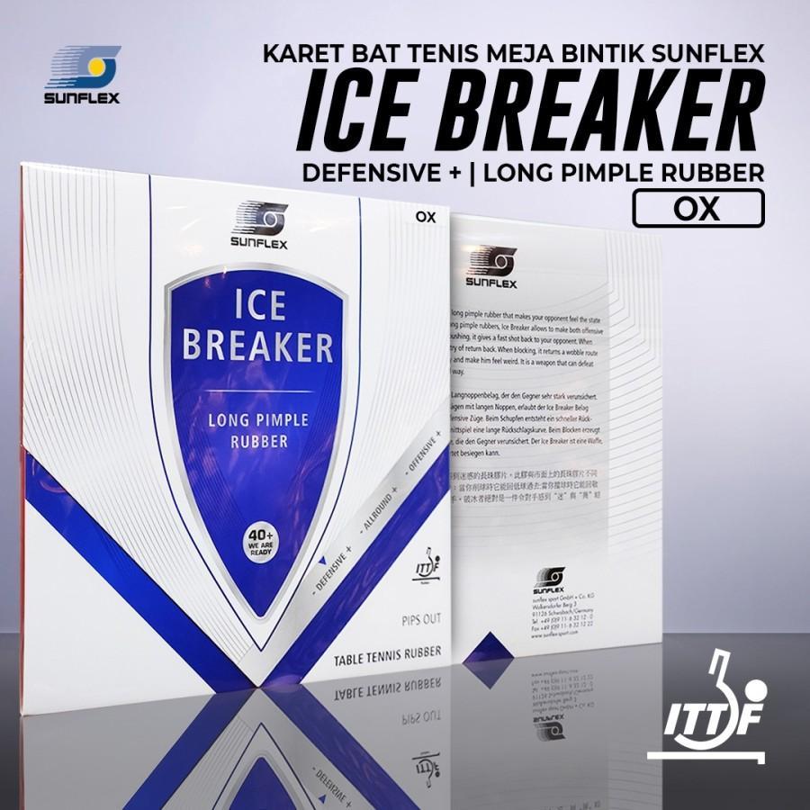 Karet Bat Tenis Meja Pingpong Sunflex Ice Breaker Bintik Panjang