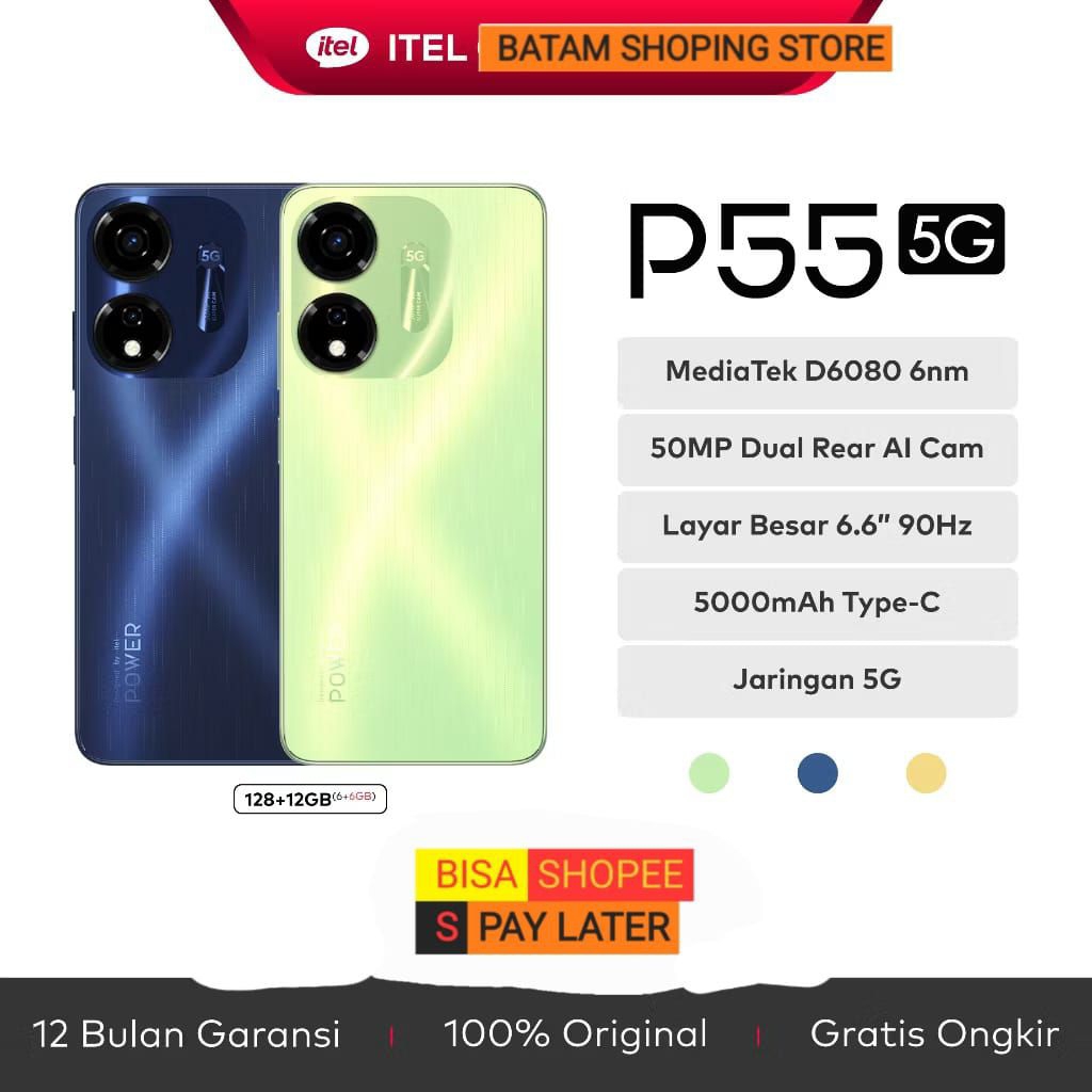 ITEL P55 5G 6GB / 128GB NEW GARANSI RESMI