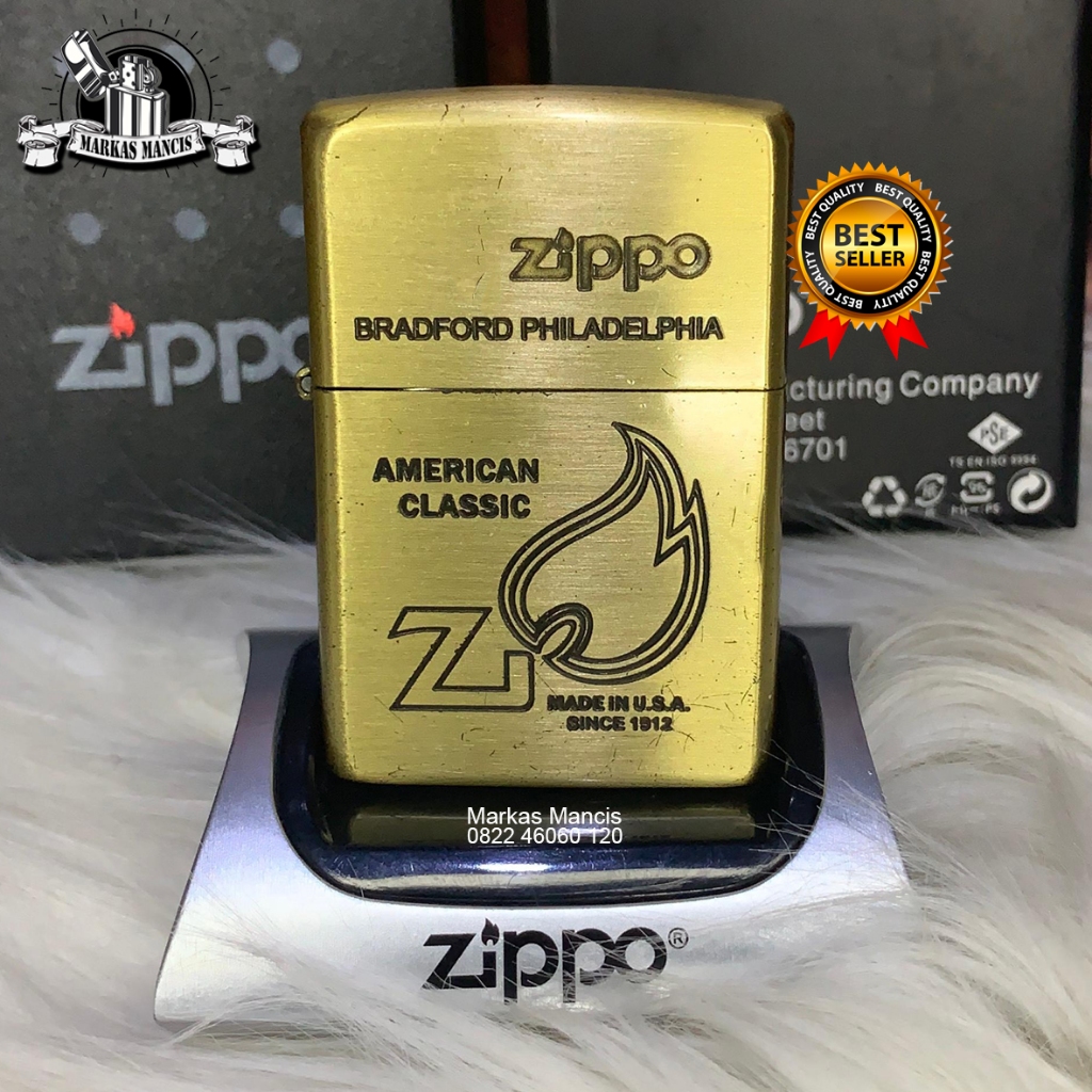 Korek Api Zippo Gold Matte American Classic Denting Cling