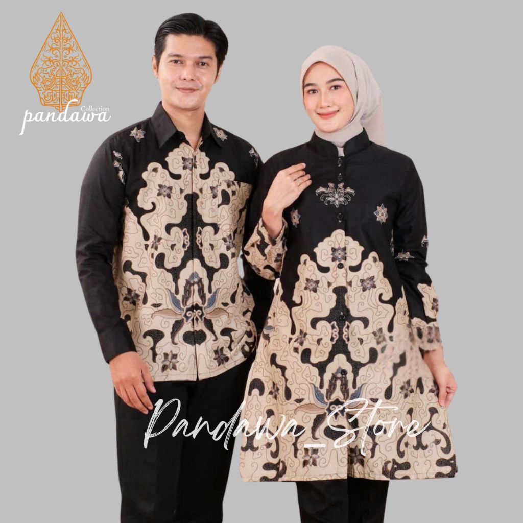 Batik Tunik Couple Modern Set Pakaian Couple Kemeja Batik Pria Premium Baju Batik Couple